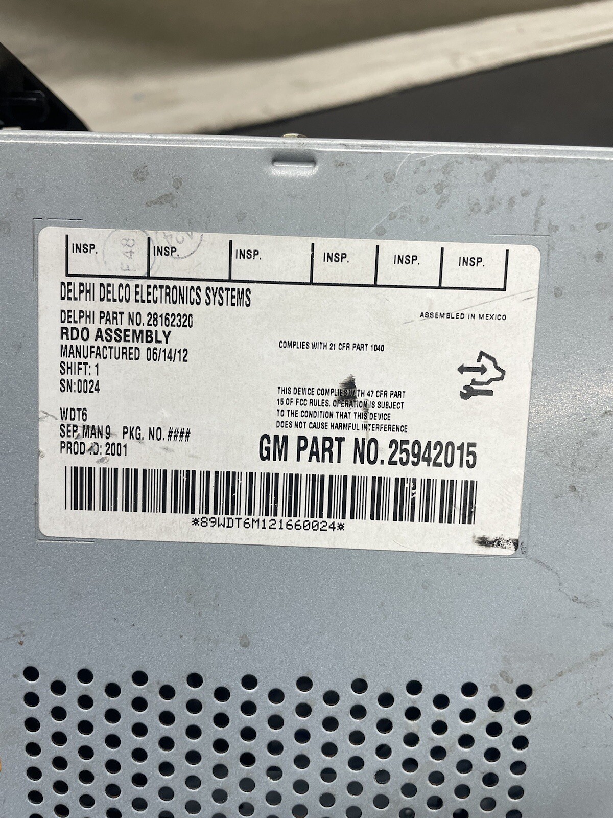 GM Radio Part 25942015 eBay