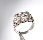 VINTAGE WAVE WAVY  GETMETRIC 925 STERLING SILVER RING SIZE 8.75 .