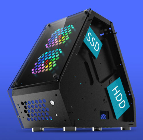 Micro ATX Computer Gaming Case Tempered Glass Gaming Computer Special-Shaped - Picture 4 of 11
