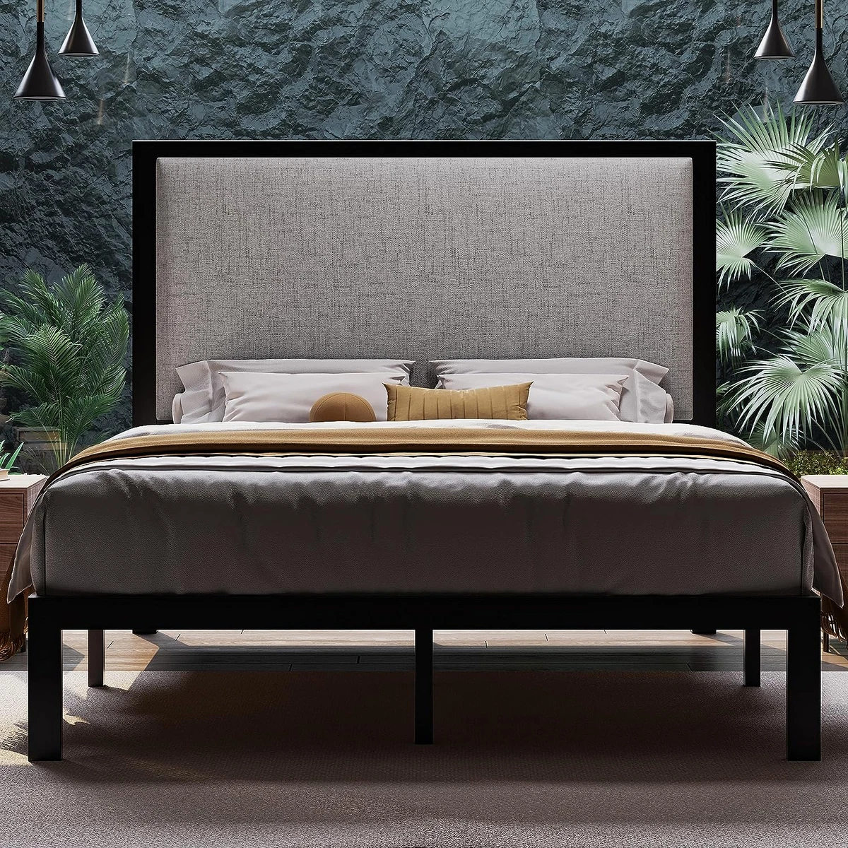 Extra tall bed online frame with headboard