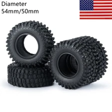 1.0" RC Tires 54mm 50mm Diameter for 1/24 Axial SCX24 1.0" Beadlock Wheel Rims