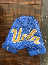 UCLA Team Issued Player Exclusive Under Armour Blue And Gold Football Gloves XL