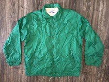 Vintage 1970 s / 1980 s Green Nylon Coach s Full Snap Lined Jacket Coat XL