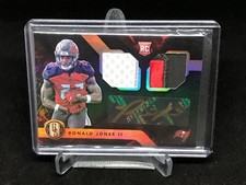 RONALD JONES II 2018 PANINI GOLD STANDARD 4 CLR DUAL PATCH AUTO RC #D 6/25