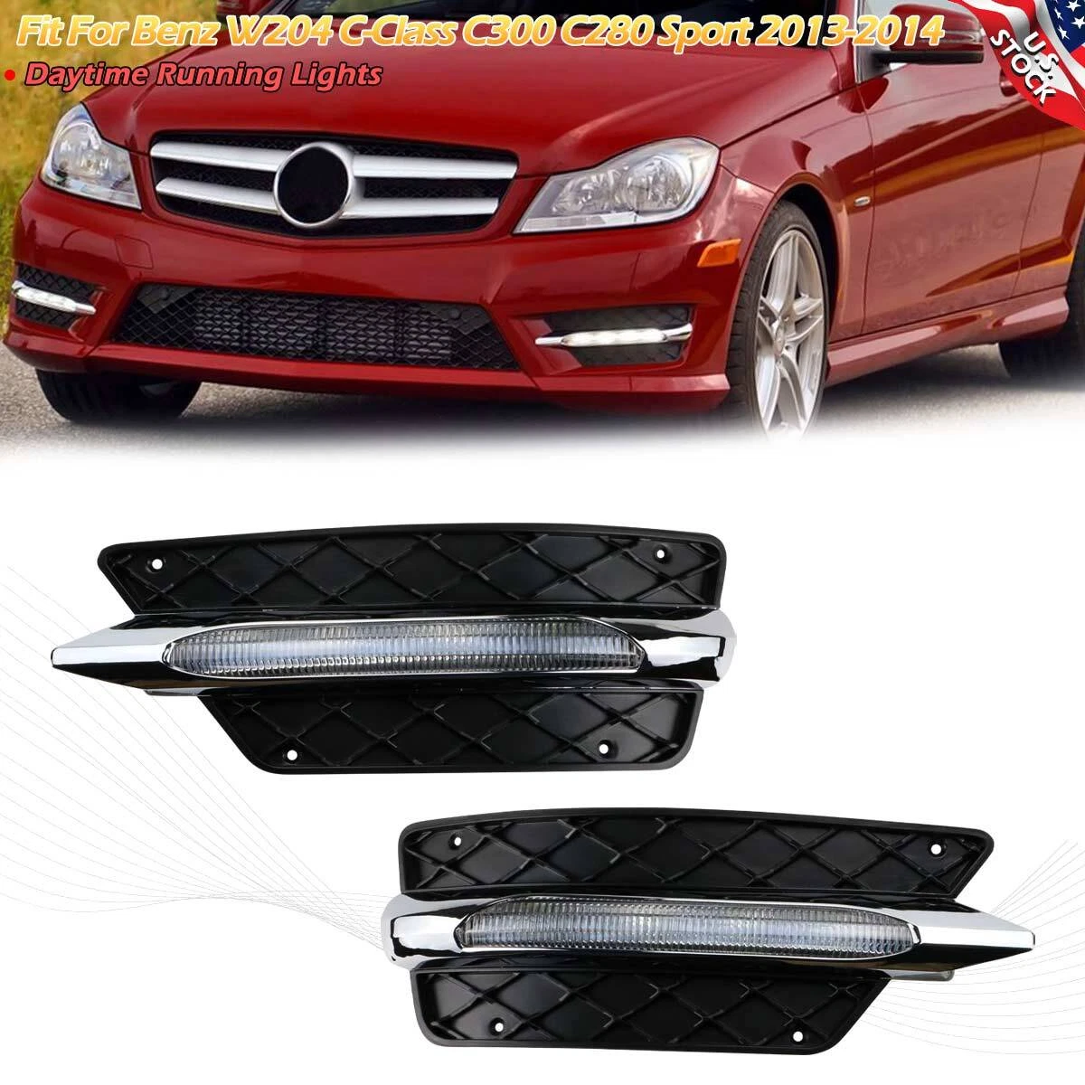 Juego De Tapas Para Faros Antiniebla - Compatible Con Mercedes-Benz C250, C300, C350 Del 2012 Al 2014
