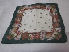 Vintage Designer Liz Claiborne Christmas theme scarf 21" x 20"
