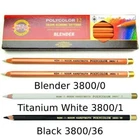 KOH I NOOR - Polycolor Colour Blending Softening Pencils - White Black Sketching