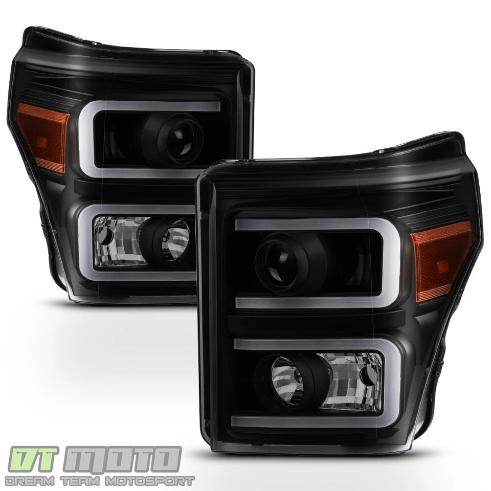 Faros proyectores de tubo LED DRL Black Smoke 2011-2016 Ford F250 F350 SuperDuty Foto 2 de 4