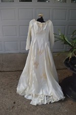 vintage applique wedding dress small