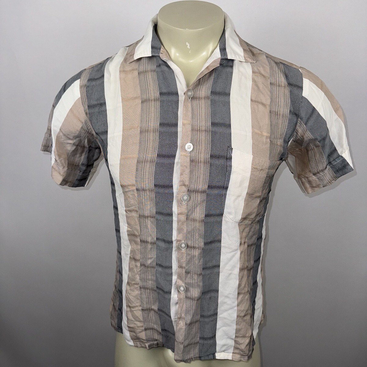 Vintage Ashfield Duke of Hollywood Shirt Rayon Loop Collar 50s 60s 