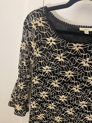 black floral knit dress Chloe Floral Knit Short Dress Black