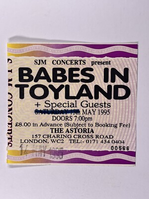 Babes In Toyland Ticket Kat Bjelland Lori Barbero Original The Astoria 1995