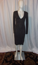 FOREVER 21 Women's Dark Grayish Black Long Sleeve Dress SIZE M