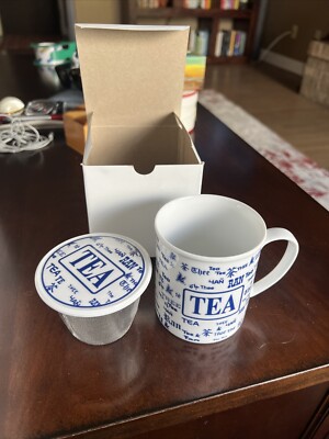 Vintage Cha Cult Tea Cup With Lid And Strainer New In Box