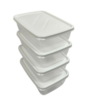2/4 Lebensmittel Aufbewahrung Meal Prep Behälter + Deckel - mehrere Farben - 600 ml, 1,2 l, 2 l, 3,16 l