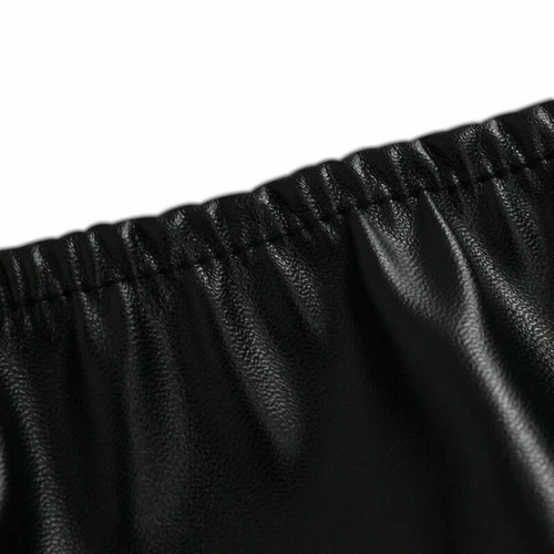 Women Strapless Leather Bodycon Mini Dress Club Party Sleeveless Sexy Sundress - Picture 10 of 24