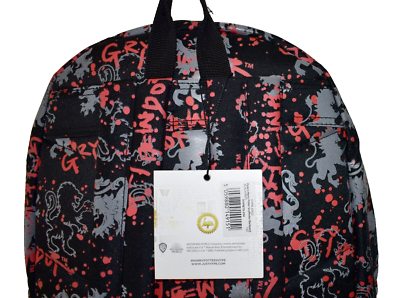 A8 NWT HYPE X HARRY POTTER Gryffindor Black/Red Backpack HYPBTS-054 O/S Harry Potter (Gryfindor) Fashion Backpack – Pyramid  main image 4