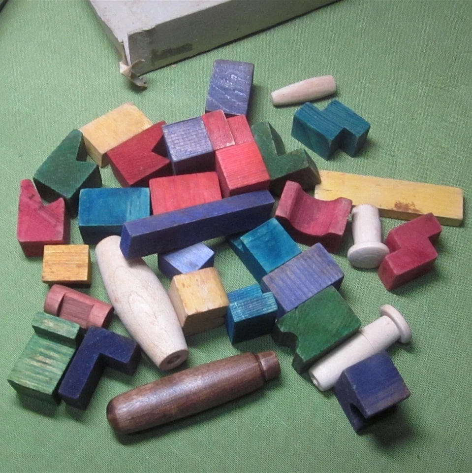 BLOCKHEAD incomplete puzzle game 1954 brain-teaser Saalfield Publishing squares - Image 3 of 4