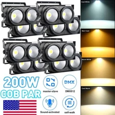 200W COB LED Par Lights DMX Stage DJ Audience Blinder Light Warm Cool White