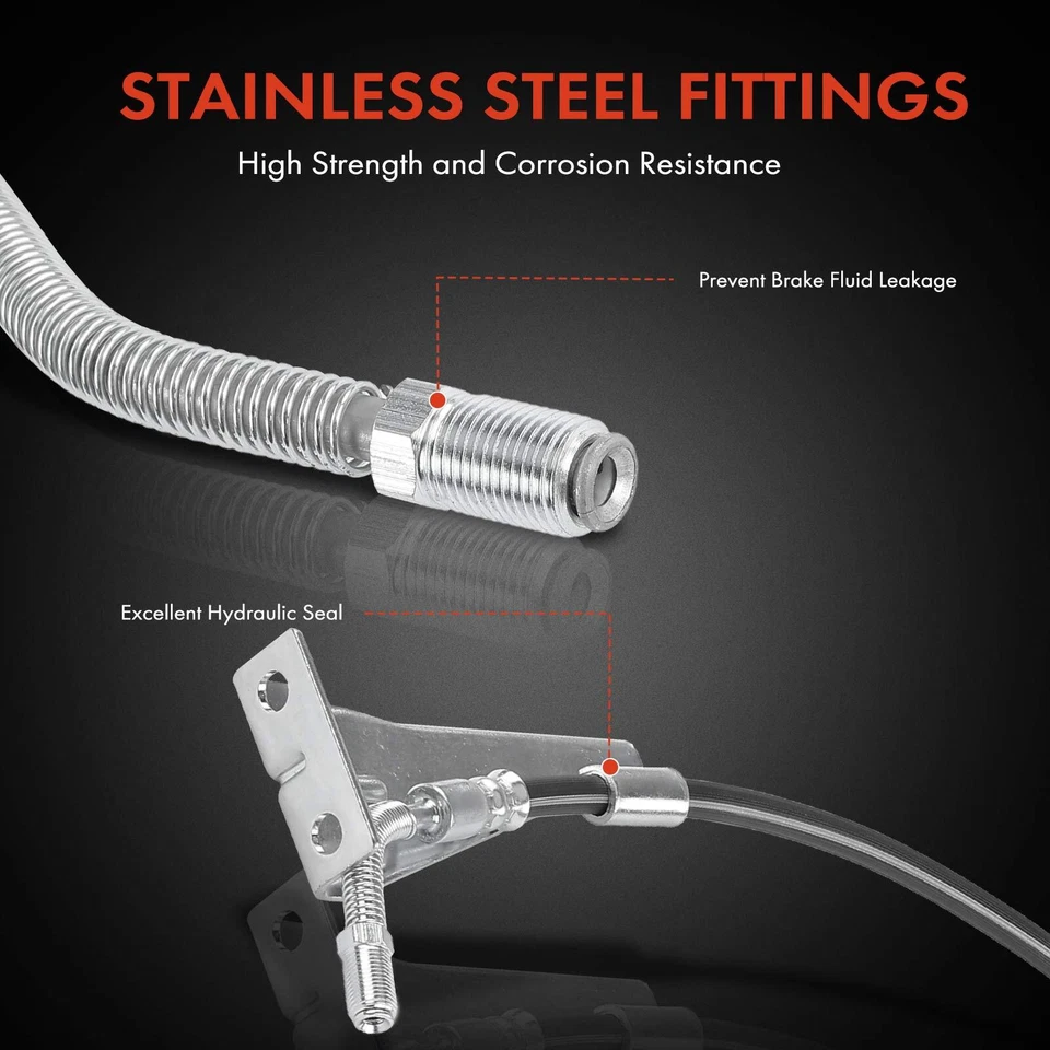 Manguera hidráulica de freno de pasajero trasero para Chevrolet C70 C7500 Kodiak 1990-2002 GMC Foto 4 de 4