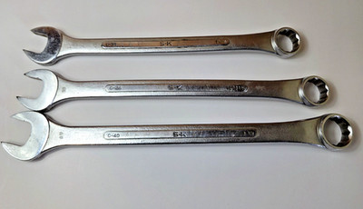 Lot Of Three Combination Wrenches C-34 C-36 C-40 Forged Alloy USA Auto