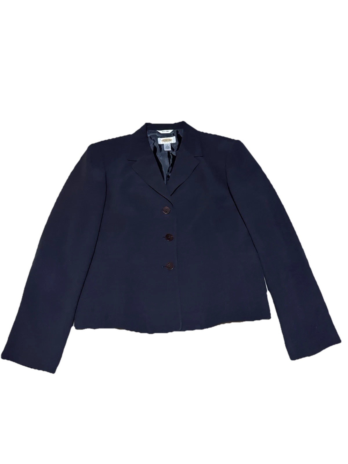 Talbots Petites 4 Black 100% Silk Blazer Jacket Women's Career Classic