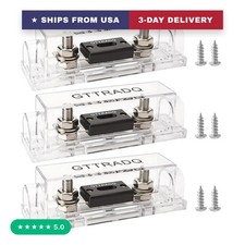 Waterproof ANL Fuse Holder 200A 3-Pack Kit 1/0-4 AWG for Car Audio