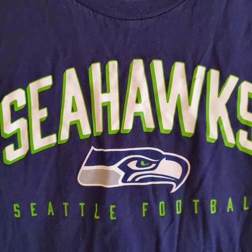Seattle Seahawks Niños Talla L (14-16) Azul Marino Equipo NFL Ropa Camisa - Imagen 2 de 4
