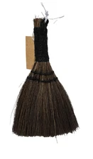 Natural Grass Whisk Broom with Handle for Craft Projects or Decor or to Use 7"