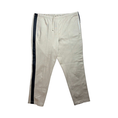 Maison Margiela Beige Cotton Track Pants Black Stripe Drawstring Size 54 Pockets