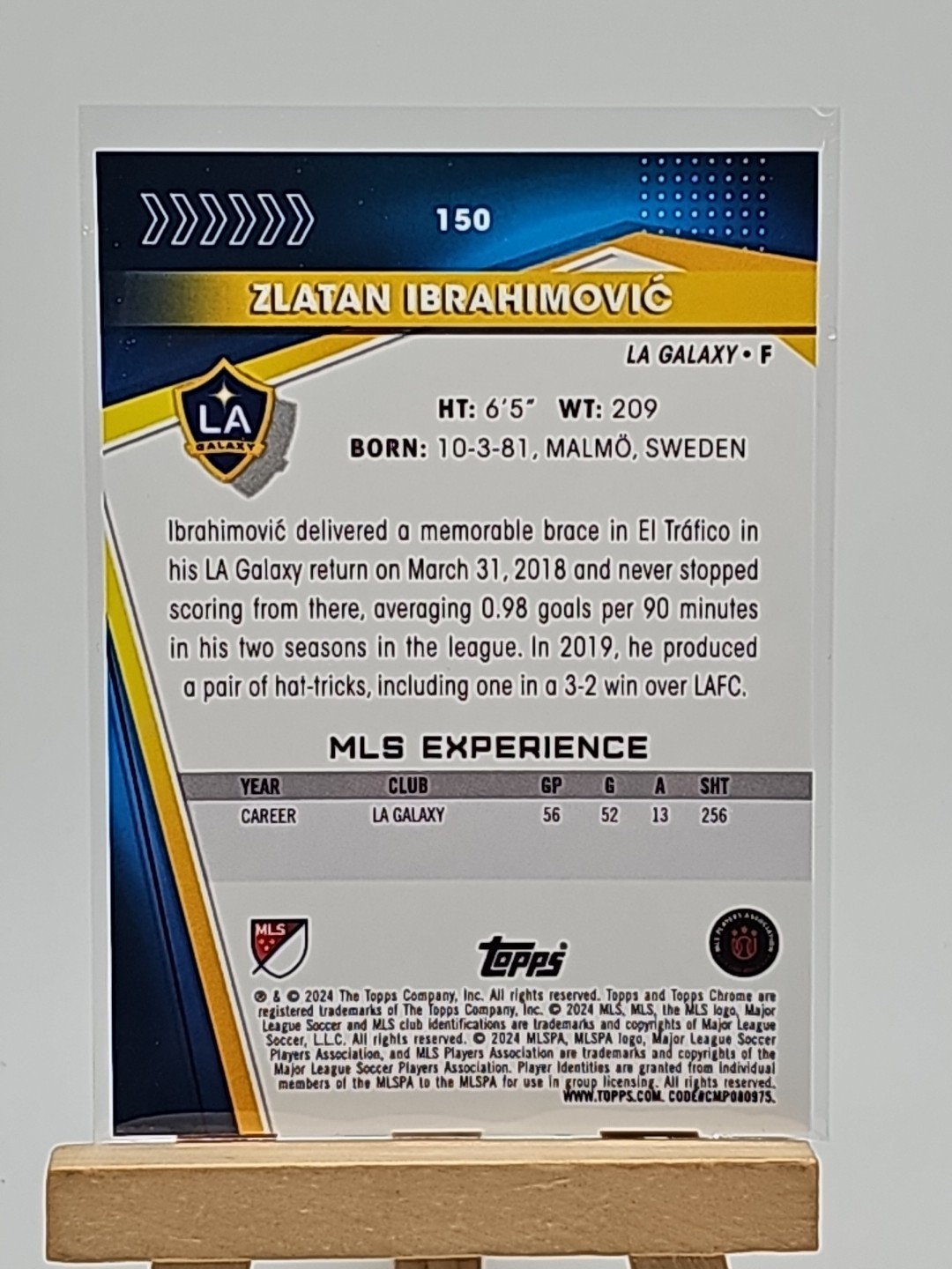 2024 Topps Chrome MLS Sapphire Zlatan Ibrahimovic Image Variation #150 LA Galaxy view 2
