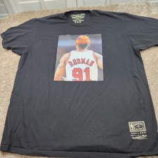 Dennis Rodman Mitchell & Ness Hardwood Classic Black T Shirt Size XXL Bulls
