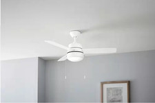 Hampton Bay Caprice 44 in. Integrated LED Indoor Matte White Ceiling Fan w/Light