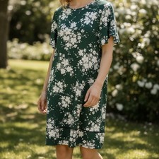 J Jill floral Green and White Shirt Dress Size 1X