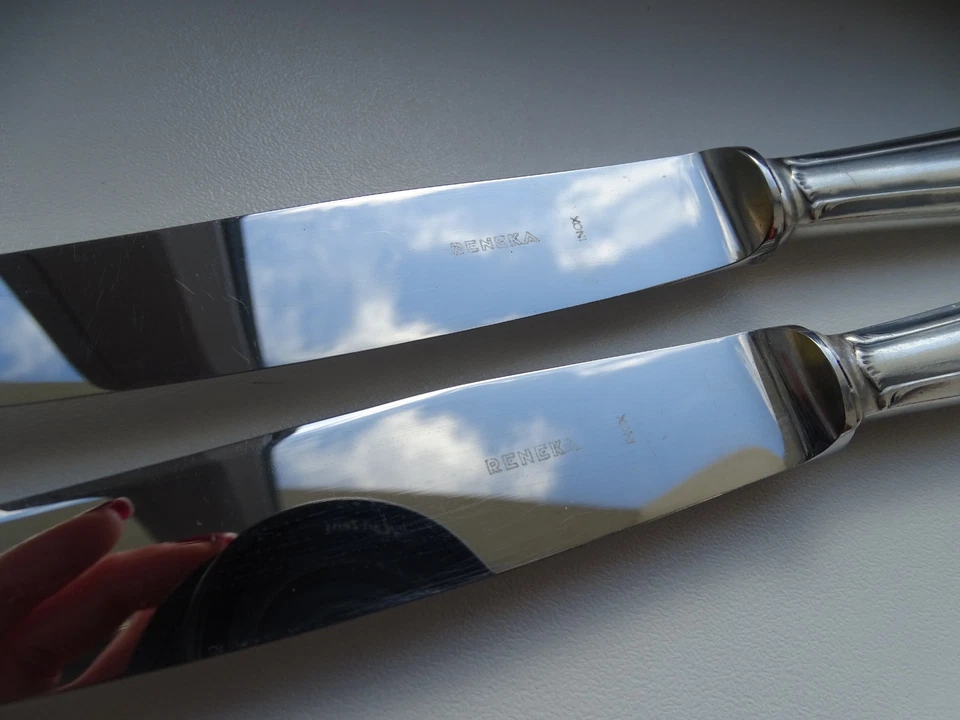 12 couteaux en métal argenté RENEKA modele ART DECO - 12 pers - 25 cm - LOT 1 - Photo 4/4