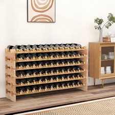 Large Capacity Wood Wine Rack Freestanding 72 Bottle Display