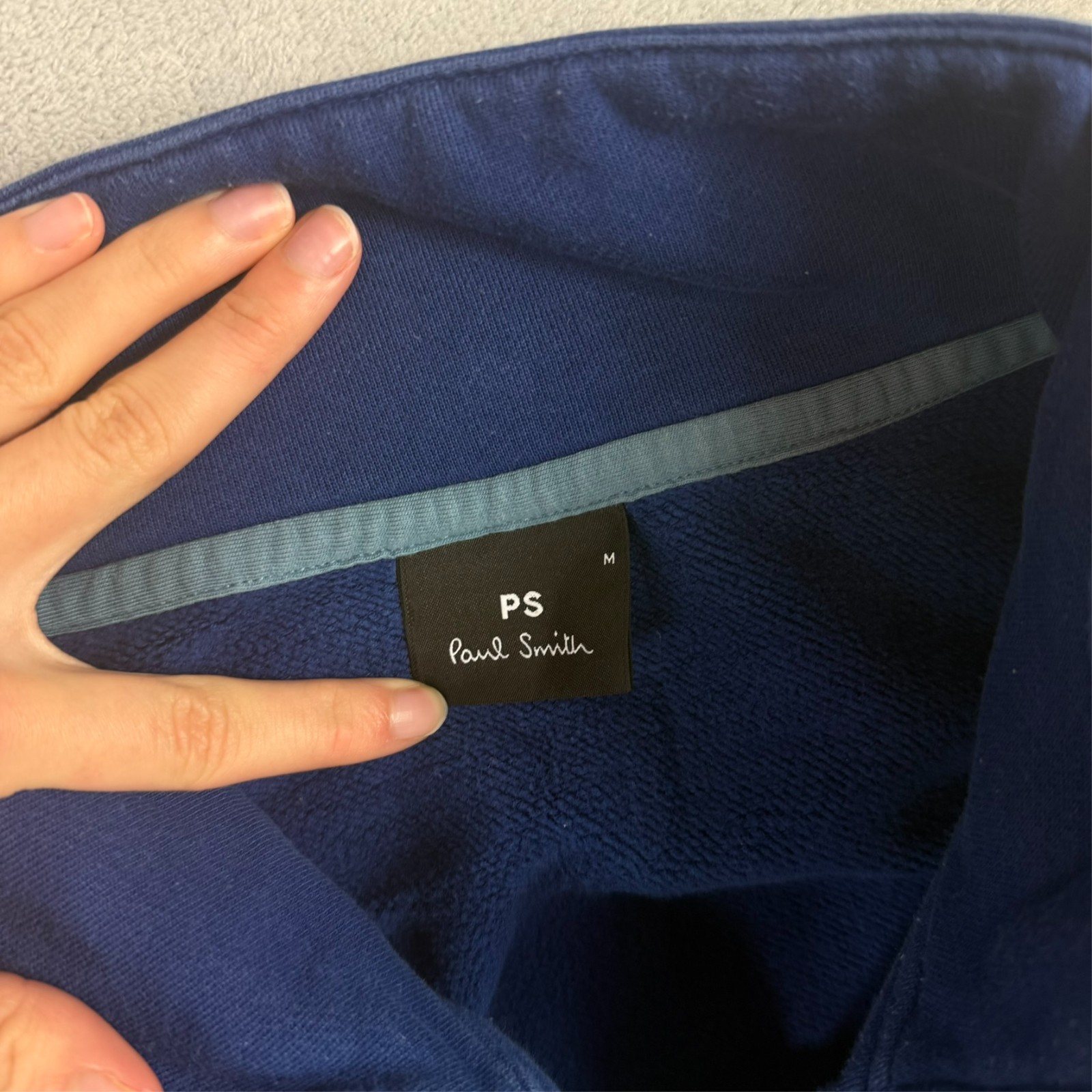 Vintage Paul Smith PS Smiley Blue Black Half Zip 1/4 Zip Medium Pullover Jumper image 5
