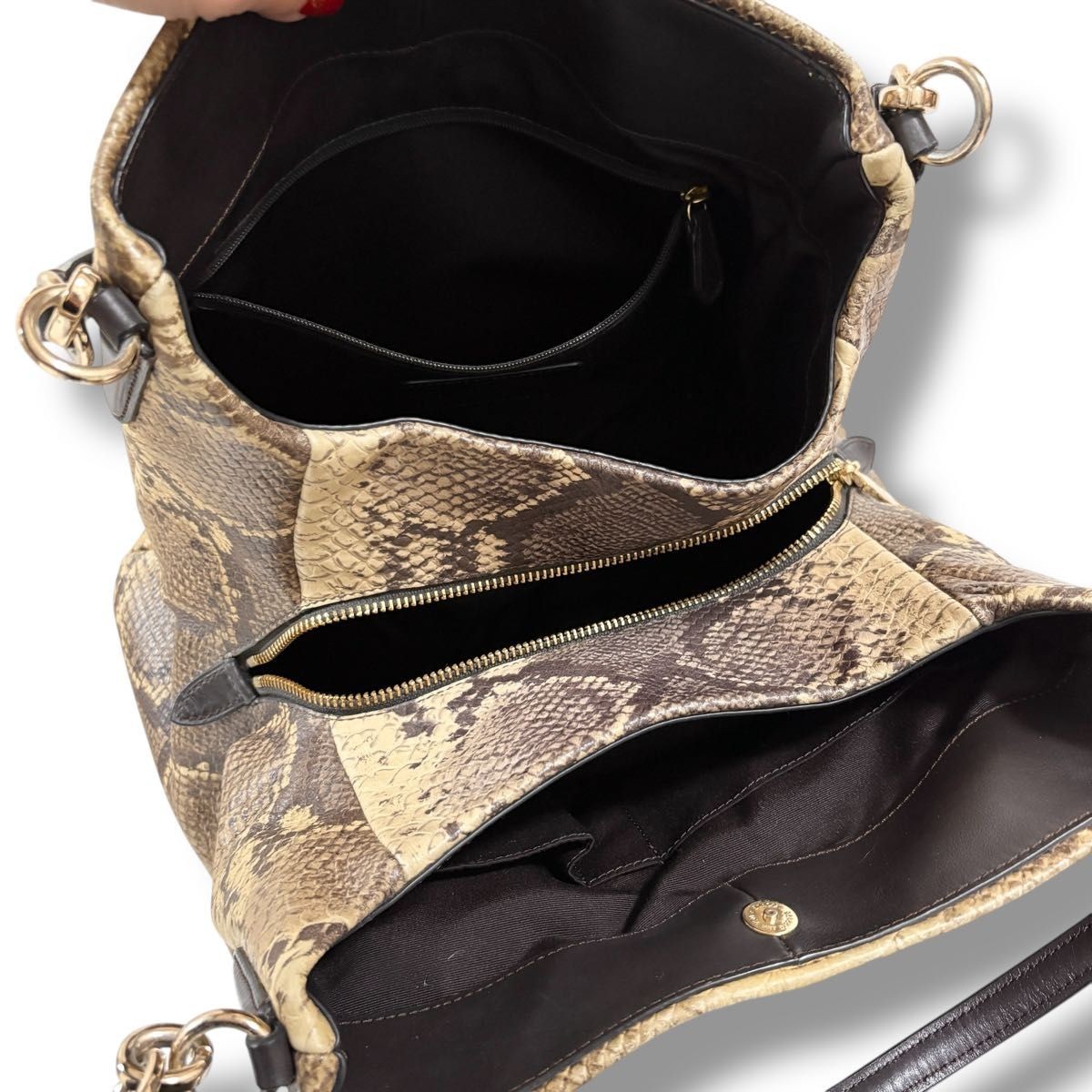 Excellent condition COACH python pattern snake em… - image 8