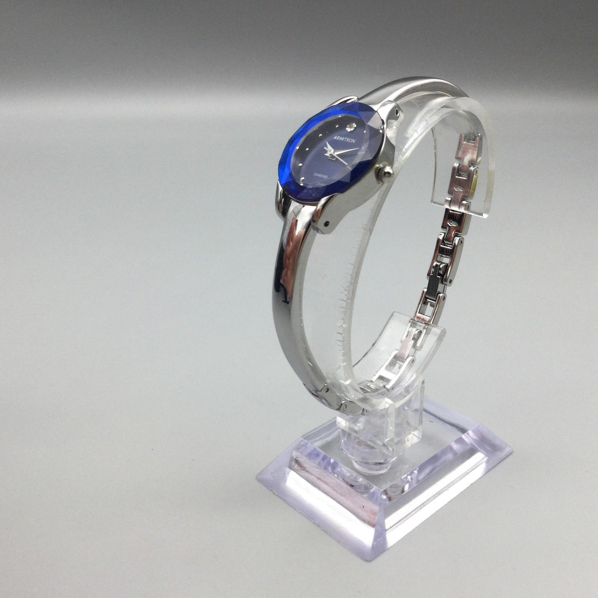 Armitron Diamond Watch Women 23mm Blue Dial Faceted Crystal  display picture 1