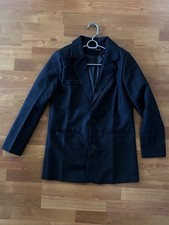 Modern Women's Black Blazer - Double Button, Deep Pockets Size Small