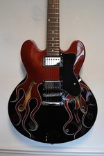 Sparrow Primitive Boss Electric Guitar Red Flame Hand Finished Original Hardcase
