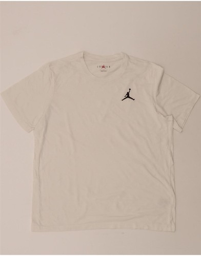 JORDAN Mens T-Shirt Top Large White Cotton BF09