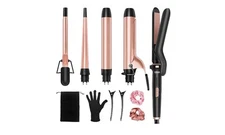 Ufree 5 in 1 Curling Iron with Interchangeable Ceramic Barrels (0.35"-1.25"),...