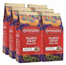Community Coffee Mardi Gras King Cake Flavored 72 Ounce, 12 Ounce Pack of 6