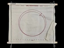 Vintage FOLEY Pastry Cloth & Wooden Frame 20 Inch NOS Unused Baking Tool USA