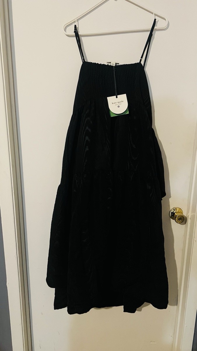 kate spade black midi dress Tiered Ruffle Midi Tank Dress - kate spade new york Black XLarge, Prom, evening