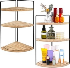 Fast US Shipping Corner Bathroom Counter Organizer Countertop Brown 2Pack 3 Tier