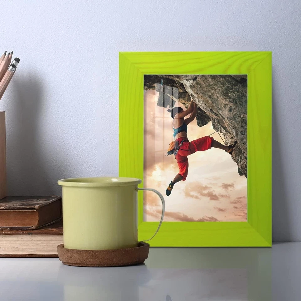 Marco de fotos colorido de madera maciza, exhibición de fotos de pared y mesa - GüneŞ Home Foto 2 de 4