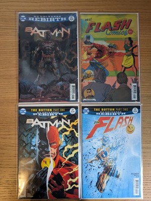 BATMAN #21-22 & FLASH #21-22 Job Lot The Button - 2 Lenticular Covers DC Comics