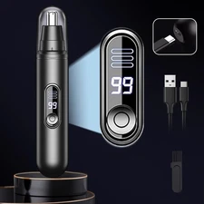 Professional Nose Hair Trimmer With LED Display USB Rechargeable for Men & Women